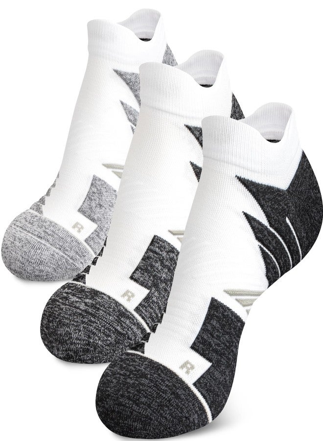Hylaea No Show Running Athletic Anti-Blister Wicking Coolmax Socks, Seamless Anti-odor 3 Pairs Black Grey White Medium - Image 1